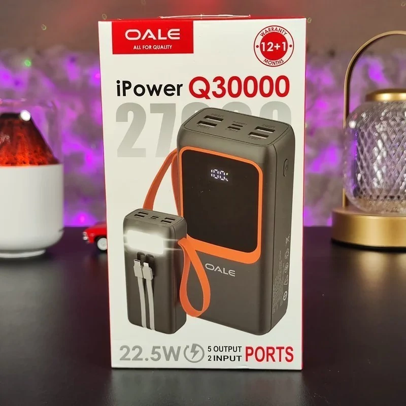 پاوربانک OALE مدل Q30000 ظرفیت 30 هزار میلی آمپر